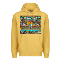 Antique Gold longhorn bull skull cowhide leopard turquoise Premium Hoodie - Artiststas