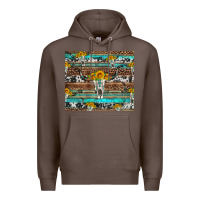 Coffee longhorn bull skull cowhide leopard turquoise Premium Hoodie - Artiststas