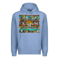 Colony Blue longhorn bull skull cowhide leopard turquoise Premium Hoodie - Artiststas