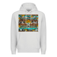 Dove Grey longhorn bull skull cowhide leopard turquoise Premium Hoodie - Artiststas