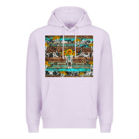 Lilac longhorn bull skull cowhide leopard turquoise Premium Hoodie - Artiststas