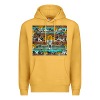 Mustard longhorn bull skull cowhide leopard turquoise Premium Hoodie - Artiststas