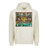 Oatmeal Heather longhorn bull skull cowhide leopard turquoise Premium Hoodie - Artiststas