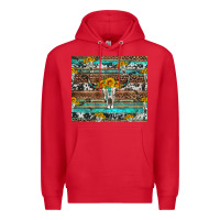 Red longhorn bull skull cowhide leopard turquoise Premium Hoodie - Artiststas