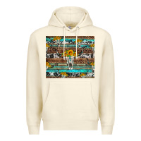 Sandshell longhorn bull skull cowhide leopard turquoise Premium Hoodie - Artiststas