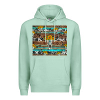 Seafoam longhorn bull skull cowhide leopard turquoise Premium Hoodie - Artiststas