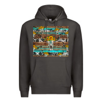 Smoke longhorn bull skull cowhide leopard turquoise Premium Hoodie - Artiststas