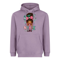 Lavender afro messy bun nurse life Heavyweight Hoodie - texasbilliewilder