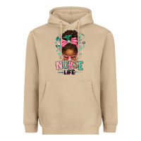 Mushroom afro messy bun nurse life Heavyweight Hoodie - texasbilliewilder