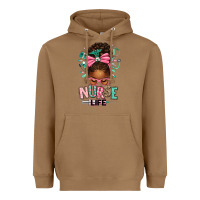Toasted Coconut afro messy bun nurse life Heavyweight Hoodie - texasbilliewilder