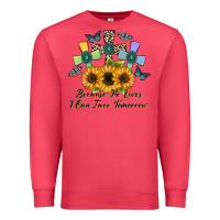 Cardinal because he lives i can face tomorrow Premium Sweatshirt - CowhideDigitalArt