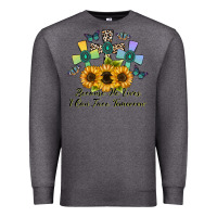 Charcoal Heather because he lives i can face tomorrow Premium Sweatshirt - CowhideDigitalArt