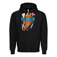 Black nurse lightning bolt Zipper Hoodie - MaliasSmallBusiness