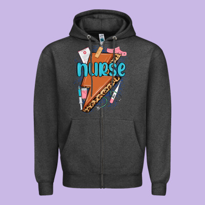 Zipper Hoodie nurse lightning bolt