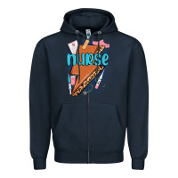Navy nurse lightning bolt Zipper Hoodie - MaliasSmallBusiness