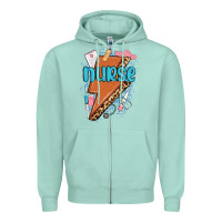 Seafoam nurse lightning bolt Zipper Hoodie - MaliasSmallBusiness