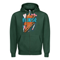 Sports Green nurse lightning bolt Zipper Hoodie - MaliasSmallBusiness