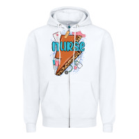 White nurse lightning bolt Zipper Hoodie - MaliasSmallBusiness