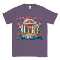 Lavender hot girls support their local library Classic Tee - MaliasSmallBusiness