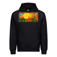 Black western  sunset cactus leopard serape   license plate template Urban Hoodie - BarkalooDesign
