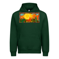 Forest Green western  sunset cactus leopard serape   license plate template Urban Hoodie - BarkalooDesign