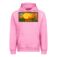 Fuchsia Pink western  sunset cactus leopard serape   license plate template Urban Hoodie - BarkalooDesign