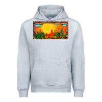 Heather Grey western  sunset cactus leopard serape   license plate template Urban Hoodie - BarkalooDesign