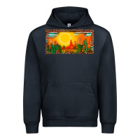 Navy western  sunset cactus leopard serape   license plate template Urban Hoodie - BarkalooDesign