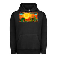 Pigment Black western  sunset cactus leopard serape   license plate template Urban Hoodie - BarkalooDesign