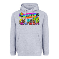 Heather Grey the future is queer Heavyweight Hoodie - Zillion Design Studio