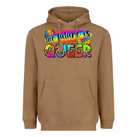 Toasted Coconut the future is queer Heavyweight Hoodie - Zillion Design Studio