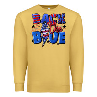 Antique Gold Back the blue with lightning bolt 4th of july Premium Sweatshirt - CowGirlArtShop