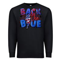 Black Back the blue with lightning bolt 4th of july Premium Sweatshirt - CowGirlArtShop