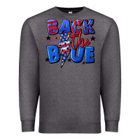 Charcoal Heather Back the blue with lightning bolt 4th of july Premium Sweatshirt - CowGirlArtShop