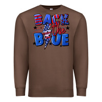 Chestnut Back the blue with lightning bolt 4th of july Premium Sweatshirt - CowGirlArtShop