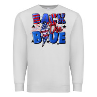 Dove Grey Back the blue with lightning bolt 4th of july Premium Sweatshirt - CowGirlArtShop