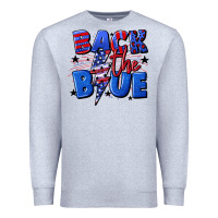 Heather Grey Back the blue with lightning bolt 4th of july Premium Sweatshirt - CowGirlArtShop
