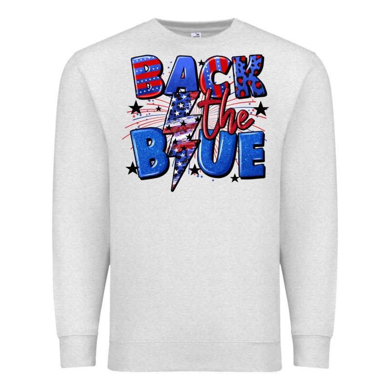 Back The Blue With Lightning Bolt 4th Of July Premium Sweatshirt by CowGirlArtShop | Teevron