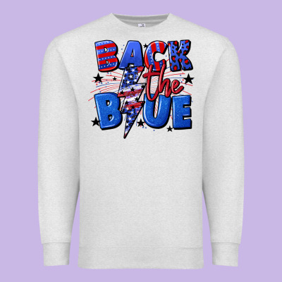 Back The Blue With Lightning Bolt 4th Of July Premium Sweatshirt Designed By Cowgirlartshop