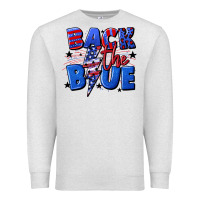 Oatmeal Heather Back the blue with lightning bolt 4th of july Premium Sweatshirt - CowGirlArtShop