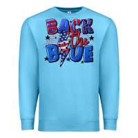 Ocean Blue Back the blue with lightning bolt 4th of july Premium Sweatshirt - CowGirlArtShop