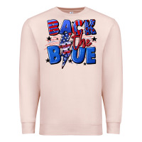 Pale Pink Back the blue with lightning bolt 4th of july Premium Sweatshirt - CowGirlArtShop
