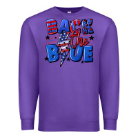 Purple Back the blue with lightning bolt 4th of july Premium Sweatshirt - CowGirlArtShop