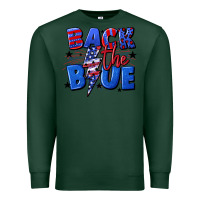 Sports Green Back the blue with lightning bolt 4th of july Premium Sweatshirt - CowGirlArtShop
