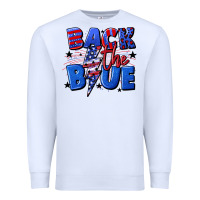 White Back the blue with lightning bolt 4th of july Premium Sweatshirt - CowGirlArtShop