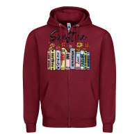 Burgundy swiftea books Zipper Hoodie - MaliasSmallBusiness