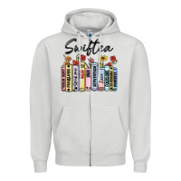 Dove Grey swiftea books Zipper Hoodie - MaliasSmallBusiness