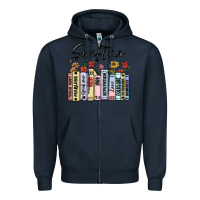 Navy swiftea books Zipper Hoodie - MaliasSmallBusiness