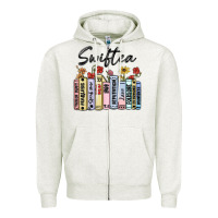 Oatmeal Heather swiftea books Zipper Hoodie - MaliasSmallBusiness
