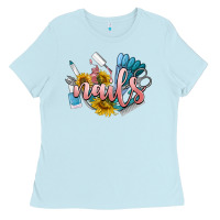 Baby Blue nails Ladies Tee - BarkalooDesign